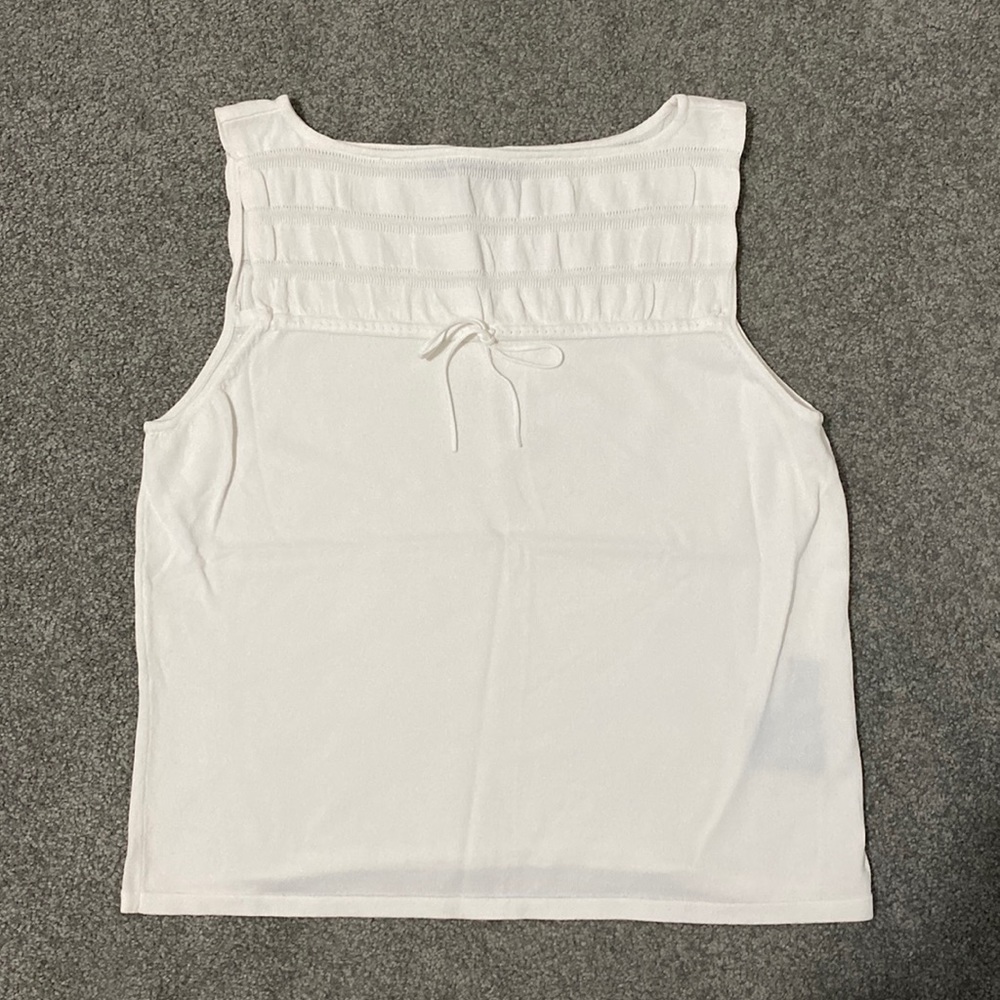 Kasper white dress top with eyelet detail